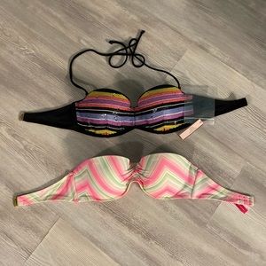 NWT & EUC Victoria’s Secret Flirt Bandeau Bikini Tops 32D